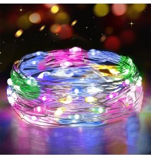 USB Christmas LED String Lights, 100 LEDs, 10 m, RGB | LVT