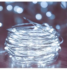 Łańcuch LED świąteczny USB 100 LED 10m 6500K | LVT