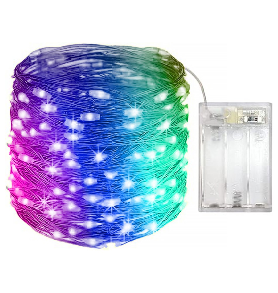 Łańcuch LED świąteczny 3xAA 30 LED 3m RGB | LVT