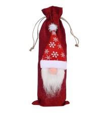 Pokrowiec świąteczny na butelkę 35x13cm czerwony