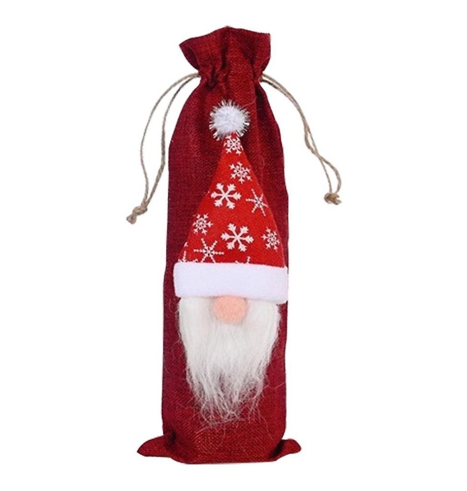 Pokrowiec świąteczny na butelkę 35x13cm czerwony