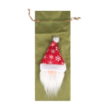 Pokrowiec świąteczny na butelkę 35x13cm zielony