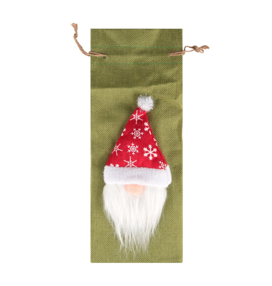 Pokrowiec świąteczny na butelkę 35x13cm zielony