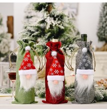 Pokrowiec świąteczny na butelkę 35x13cm szary