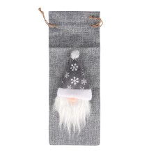 Pokrowiec świąteczny na butelkę 35x13cm szary