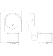 Czujnik ruchu PIR zewnętrzny IP44 czarny