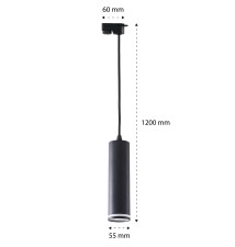 GU10 Ring 1-Phase 1-Meter Black Track Pendant Light | LVT