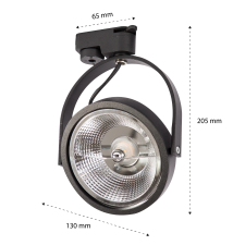 Reflektor szyna 1-faza AR111 Leon czarny