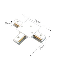 TR Connector, 1-Phase Rail, Type T, White | LVT