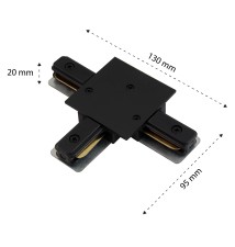 TR Connector, 1-Phase Type T Rail, Black | LVT