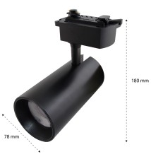 Piko 30W 4000K Black 1-Phase LED Track Light | LVT