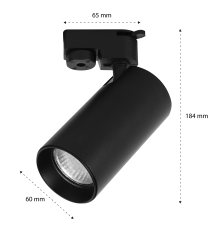 Reflektor szyna 1-faza GU10 Tangi 60mm czarny