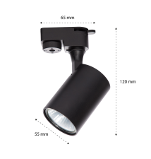 Reflektor szyna 1-faza GU10 Elion 55mm czarny