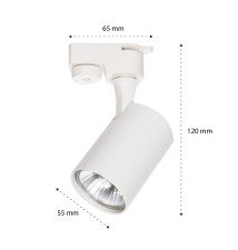 Reflektor szyna 1-faza GU10 Elion 55mm biały | LVT
