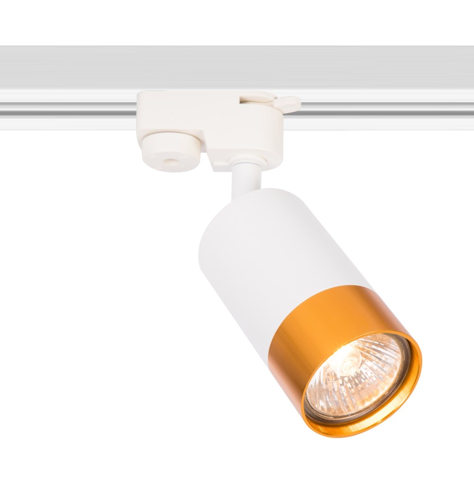 Reflektor szyna 1-faza GU10 Klemens biały + złoty