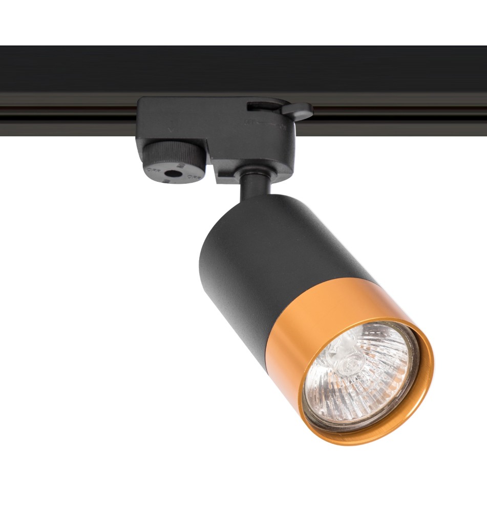Reflektor szyna 1-faza GU10 Klemens czarny + złoty