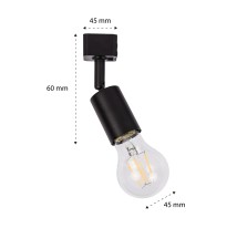 Eos Black 1-Phase E27 Track Light | LVT