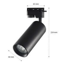 Reflektor szyna 1-faza GU10 Idar 60mm czarny | LVT