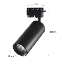 Reflektor szyna 1-faza GU10 Idar 60mm czarny