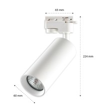 Reflektor szyna 1-faza GU10 Idar 60mm biały | LVT