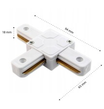 ZX Connector, 1-Phase Type T Rail, White | LVT