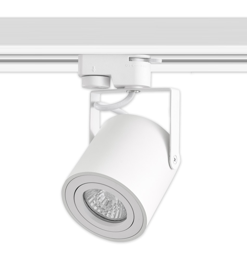 Reflektor szyna 1-faza GU10 Abi 80mm biały