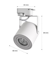 Reflektor szyna 1-faza GU10 Abi 80mm biały | LVT