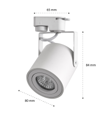 Reflektor szyna 1-faza GU10 Abi 80mm biały