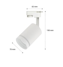 Reflektor szyna 1-faza GU10 Ring 70mm biały | LVT