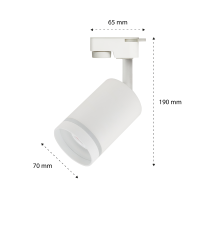 Reflektor szyna 1-faza GU10 Ring 70mm biały