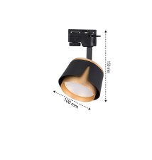 GX53 1-Phase Track Light, Black + Gold | LVT