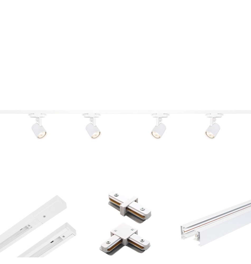 Tracklight 1-faza GU10 biały x4 1,5m