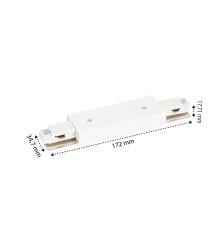 1-Phase Rail Connector | White, Powered | LVT