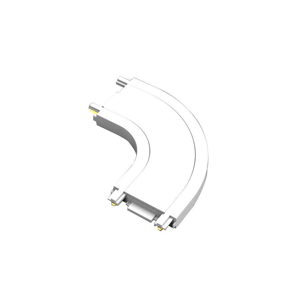 Łącznik Luxo 48V szyna natynkowy typ L gięty biały