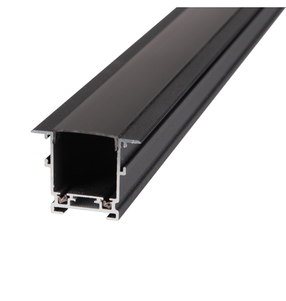 Luxo 48V Flush-Mounted Busbar with 1-meter Center Section, Black | LVT