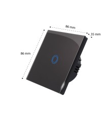 Pilot S2 podtynkowy włącznika szklanego czarny kabel