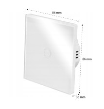 Włącznik szklany dotykowy RF schodowy biały