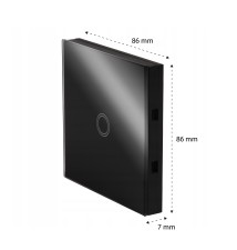 Pilot RF natynkowy włącznika szklanego czarny bateria