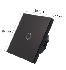 Włącznik szklany dotykowy RF schodowy czarny