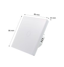 Pilot S2 podtynkowy włącznika szklanego biały kabel