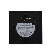 Włącznik szklany dotykowy WIFI podwójny czarny