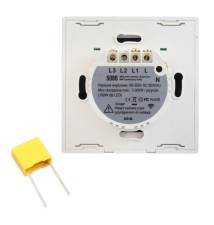 White Dual-Outlet Wi-Fi Touch-Sensitive Glass Switch | LVT