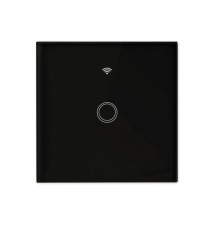 Włącznik szklany dotykowy WIFI pojedynczy czarny