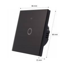 Single Black Glass Touch-Sensitive Wi-Fi Switch | LVT