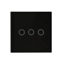 Black Triple-Gang Glass Touch Switch | LVT
