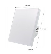 Włącznik szklany dotykowy podwójny biały