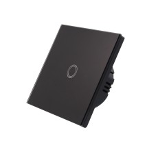 Włącznik szklany dotykowy pojedynczy czarny