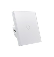 Włącznik szklany dotykowy pojedynczy biały