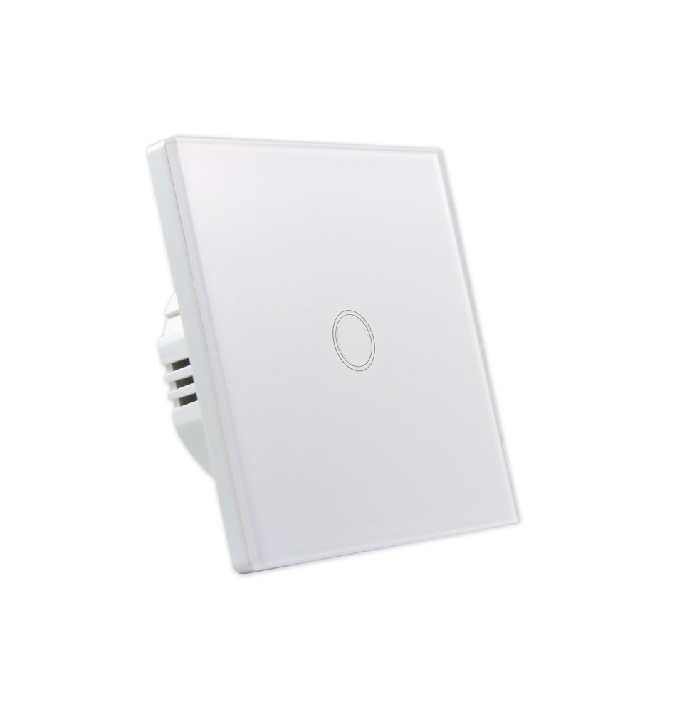 Włącznik szklany dotykowy pojedynczy biały