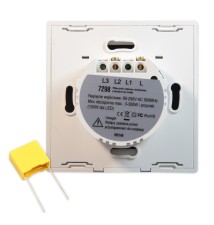 Włącznik szklany dotykowy pojedynczy biały